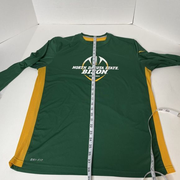 North Dakota State Bison Long Sleeve Shirt, Nike Dri-Fit Green, Medium, Football - Picture 9 of 12
